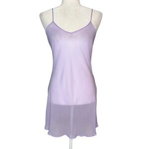 Mary Green L Lilac Lavender Sheer Slip Dress Nightgown Lingerie Dainty Nightie